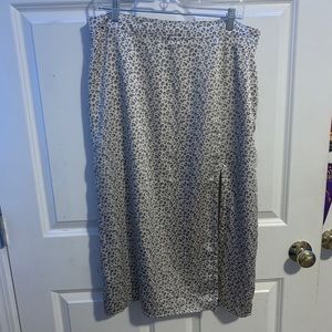 a&f leopard midi skirt with slit